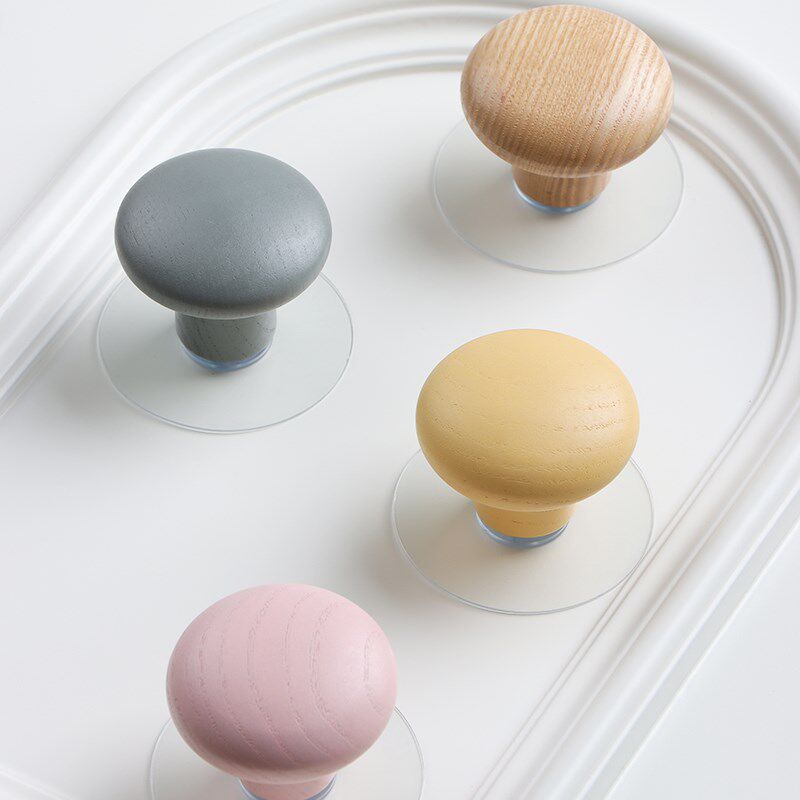 简约原木拉手免打孔粘贴实木衣柜柜门抽屉把手一门到顶彩色门把手,淘宝优惠券,粉丝福利购,淘宝优惠卷