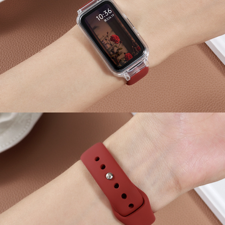 适用于华为手环10/9/8/7硅胶表带反扣智能手环七八九十代腕带男女款运动10NFC高级感荣耀手环10/9/7/6替换带 - 图1