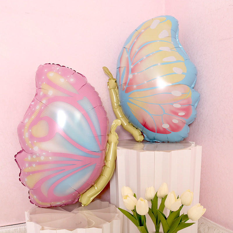 新款幻彩渐变蝴蝶造型气球儿童生日户外活动装饰橱窗布置拍照礼物,淘宝优惠券,粉丝福利购,淘宝优惠卷