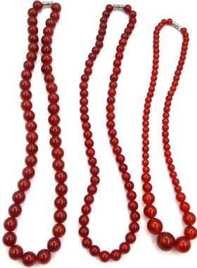 天然红玛瑙项链吊坠男女礼物玉髓招财情人节水晶玉石毛衣链本命年