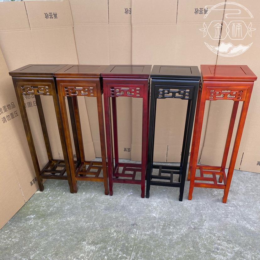 特价包邮实木花架彷古怀旧进口桃木置物架整装客厅吊兰落地花篮架 - 图0