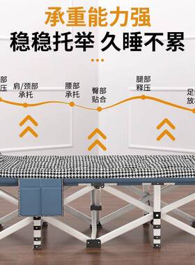 折叠床单人床办公室午休神器成人陪护简易行军床工位小床睡觉躺椅