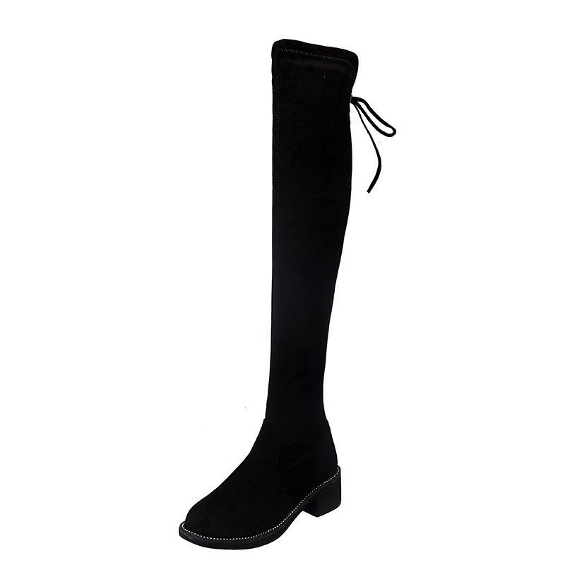 长简靴女显瘦过膝靴子2025秋冬新款百搭高跟瘦瘦靴粗跟弹力高筒靴,淘宝优惠券,粉丝福利购,淘宝优惠卷