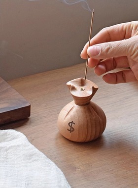 便携随身创意可爱实木钱袋子