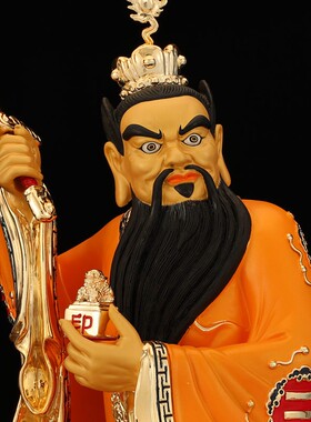 新品台湾鎏金纯铜龙虎山张天师神像供奉J张道陵祖天师神像骑虎像