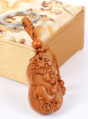 新品202d4年桃木十二生肖吊坠项链挂件鼠牛虎兔龙蛇马羊猴鸡狗猪