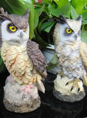 极速地真猫头模型羽毛工艺鹰品z阳台花园吓鸟鹰驱落鸟秃仿鹫摆件
