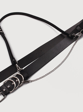 极速Fashion nhd Women Gothic PU Leather Harness Belts Body B
