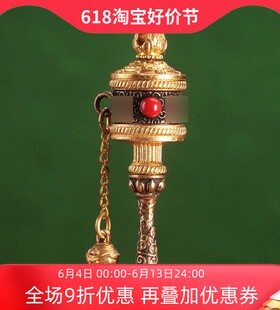 极速西藏藏式纯铜k手摇转轮桶吊坠配饰男女民族风挂件项链转筒首