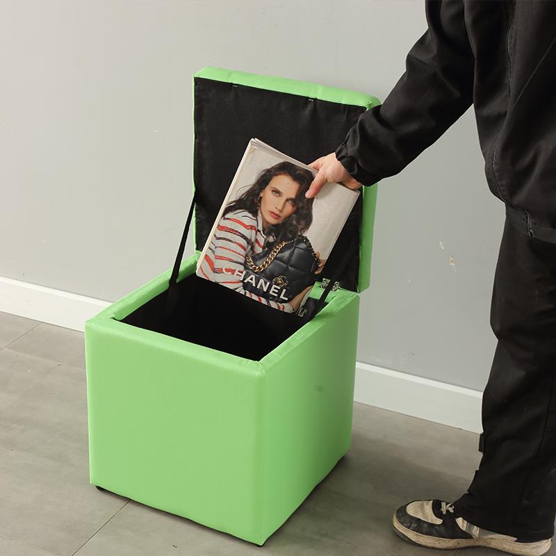 换鞋凳家用收纳储物凳子可坐门口穿鞋凳板凳皮墩试衣间小沙发凳子 - 图1