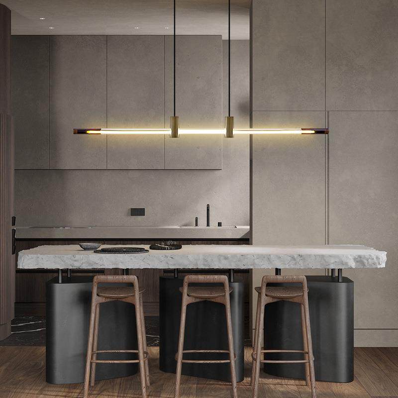 创意餐厅一字形长条北欧设计师吧台岛台办公桌餐桌样板间玻璃吊灯,淘宝优惠券,粉丝福利购,淘宝优惠卷