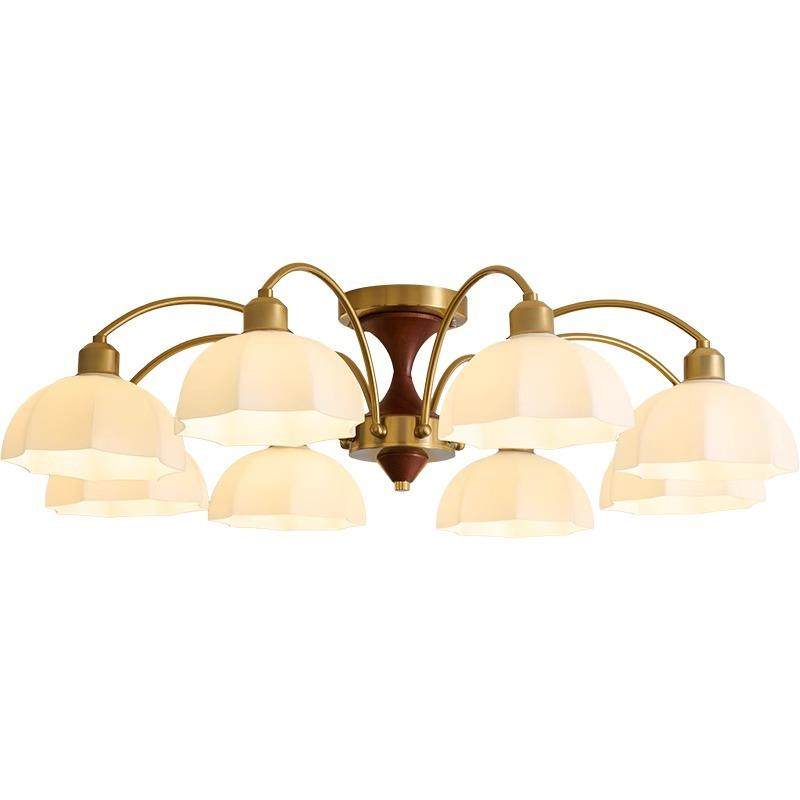 美式复古吊灯木艺客厅灯实木轻奢餐厅卧室LED灯中古玻璃灯具,淘宝优惠券,粉丝福利购,淘宝优惠卷