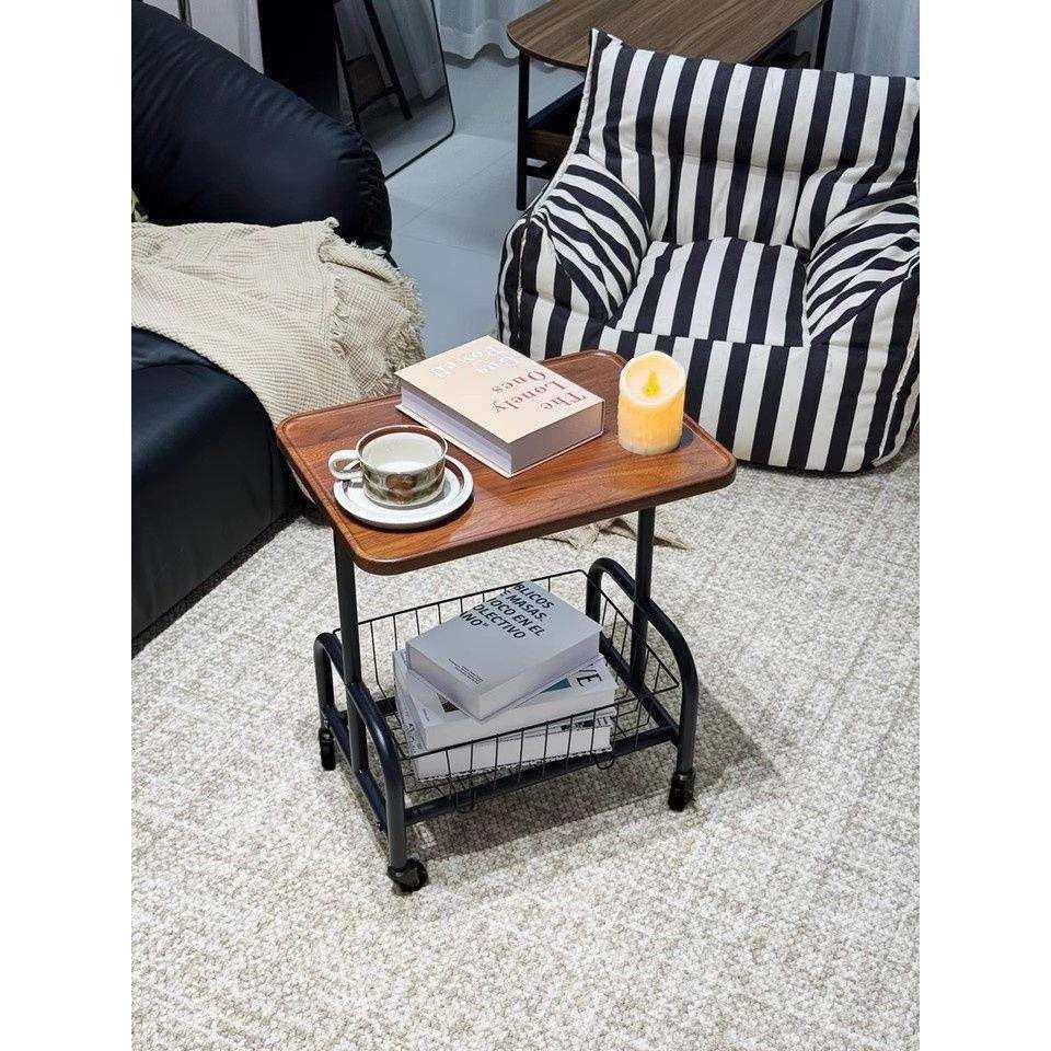 沙发边几可移动客厅小推车置物架带轮奶油风小茶几家用简易小桌子,淘宝优惠券,粉丝福利购,淘宝优惠卷