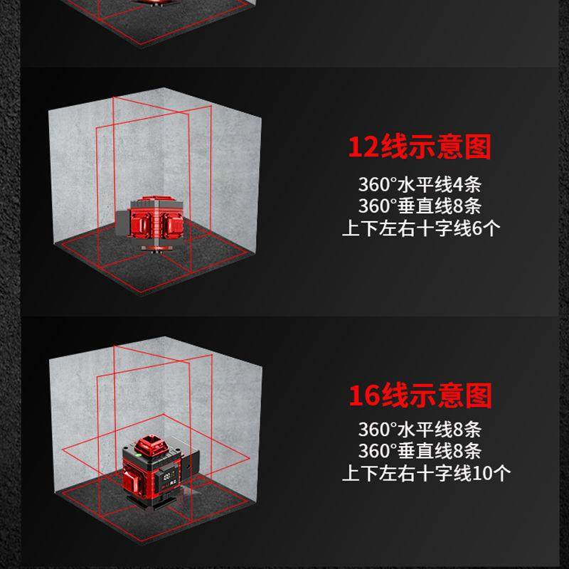 室外强光水平仪高亮高精度红外线12线16线贴地贴墙2023新款水平仪,淘宝优惠券,粉丝福利购,淘宝优惠卷
