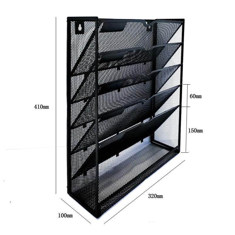 金属文件架五层壁挂式文件架挂墙式书架a4资料架铁艺桌面多层黑银,淘宝优惠券,粉丝福利购,淘宝优惠卷