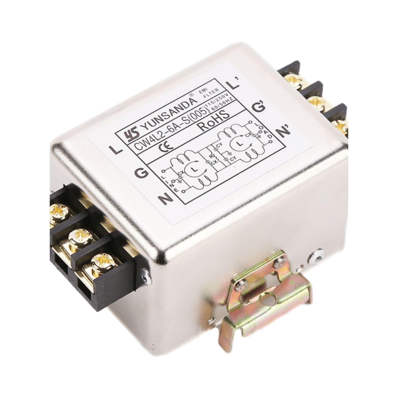 EMI单相交流电源滤波器220v抗干扰CW4L2-10A-R1导轨端子10A20A30A - 图3