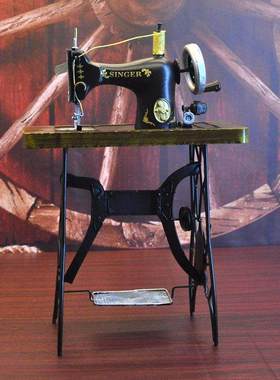 老式缝纫机模型摆件复古7080年代怀旧老物件服装店五六十仿古做旧