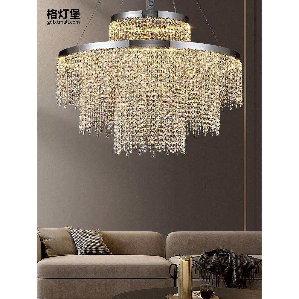 高档进口水晶灯客厅吊灯2025新款高级感大厅主灯餐厅卧室中山灯具,淘宝优惠券,粉丝福利购,淘宝优惠卷
