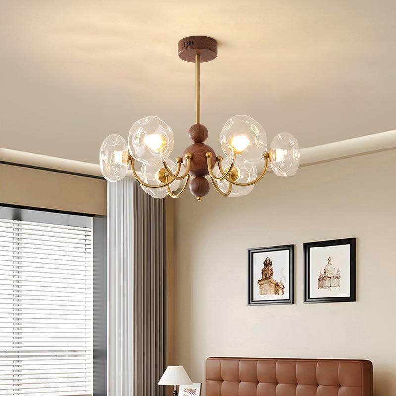 法式中古风客厅吊灯客厅灯新中式魔豆玻璃灯罩美式复古LED护眼灯,淘宝优惠券,粉丝福利购,淘宝优惠卷