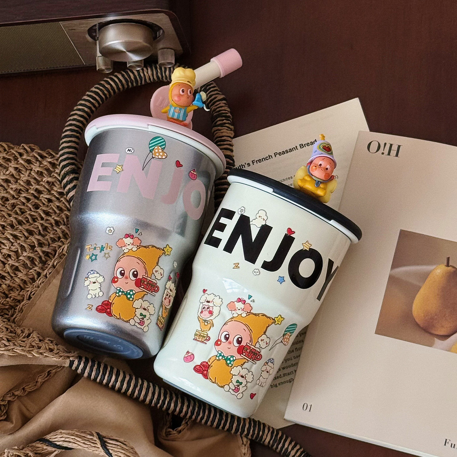 星星人吸管保温杯女生高颜值水杯便携生日礼物办公室上学咖啡杯子,淘宝优惠券,粉丝福利购,淘宝优惠卷