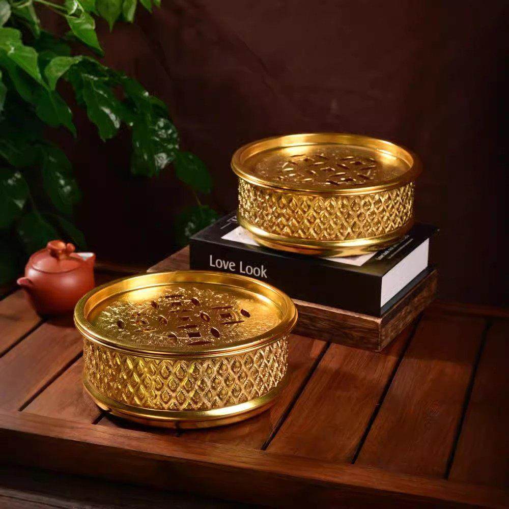 泰国功夫茶具茶台办公会客家用圆形精雕锡制茶托盘大容量沥水茶盘,淘宝优惠券,粉丝福利购,淘宝优惠卷