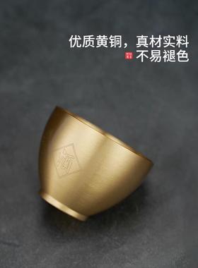 铜杯供水杯供桌前供杯茶杯酒盅上供敬财神观音供奉关公小号酒杯子