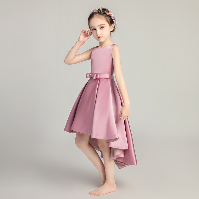 儿童礼服女童缎面婚纱长袖钢琴演出服气质小女孩公主裙高贵连衣裙,淘宝优惠券,粉丝福利购,淘宝优惠卷