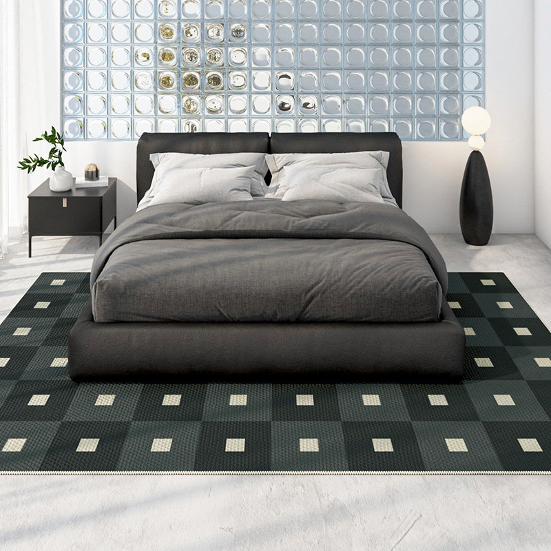 黑白格子床边毯长条卧室客厅地毯欧式复古沙发茶几床前Z防滑椅地,淘宝优惠券,粉丝福利购,淘宝优惠卷