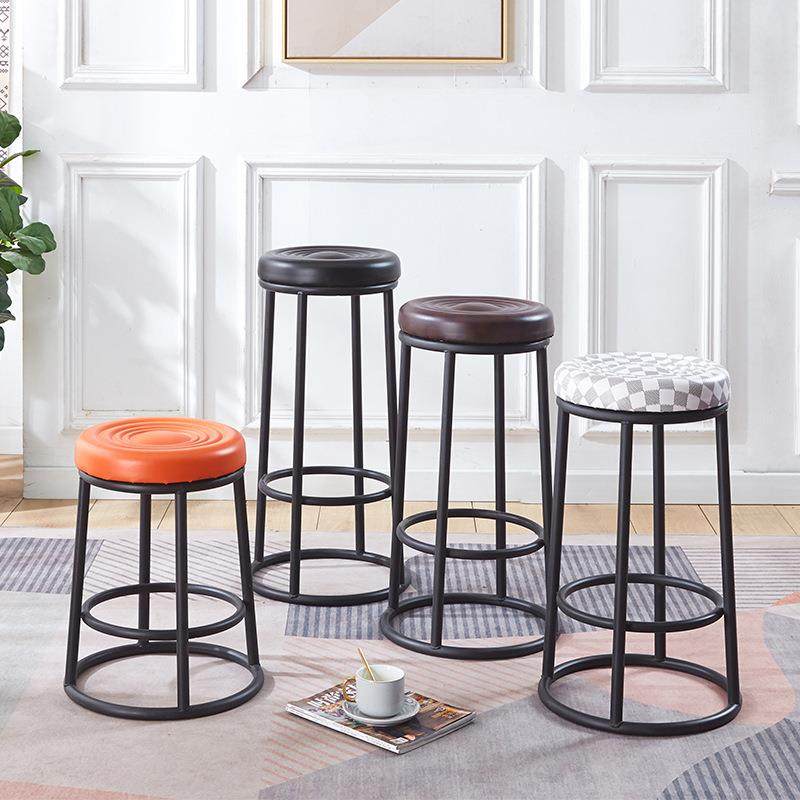 高脚椅 吧台凳 酒吧前台加高凳子圆高凳钢筋凳彩色皮面凳家用酒店,淘宝优惠券,粉丝福利购,淘宝优惠卷