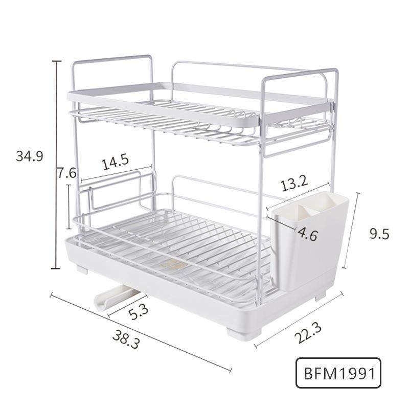 BFM 1991双层沥水架厨房水槽台面放碗盘碗筷碗碟架带排水管收纳架,淘宝优惠券,粉丝福利购,淘宝优惠卷