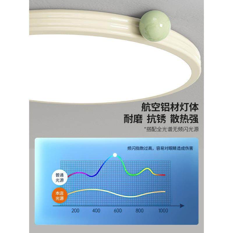 全光谱诧寂风卧室灯吸顶灯复古儿童房超薄护眼灯小奶豆书房房间灯,淘宝优惠券,粉丝福利购,淘宝优惠卷