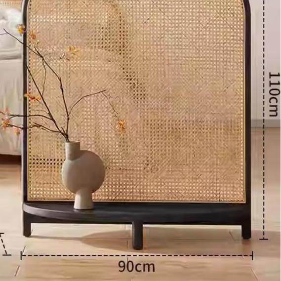 中式复古实木藤编隔断玄关落地置物架客厅可移动遮挡入户矮国屏风,淘宝优惠券,粉丝福利购,淘宝优惠卷