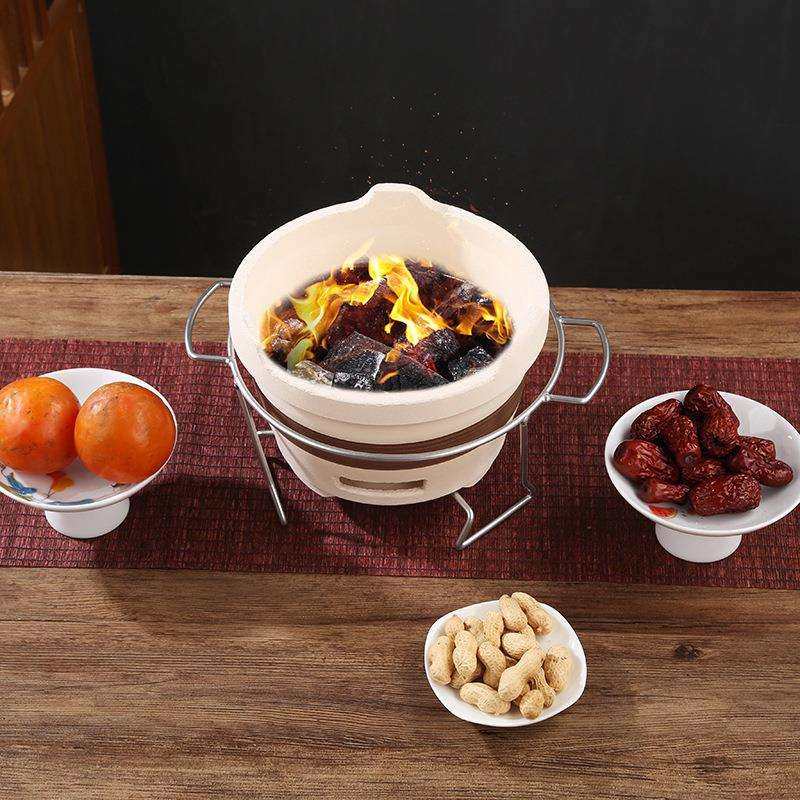 围炉煮茶家用室内老式炭炉家用打边炉泥碳炉户外烧烤陶土烤茶茶壶,淘宝优惠券,粉丝福利购,淘宝优惠卷