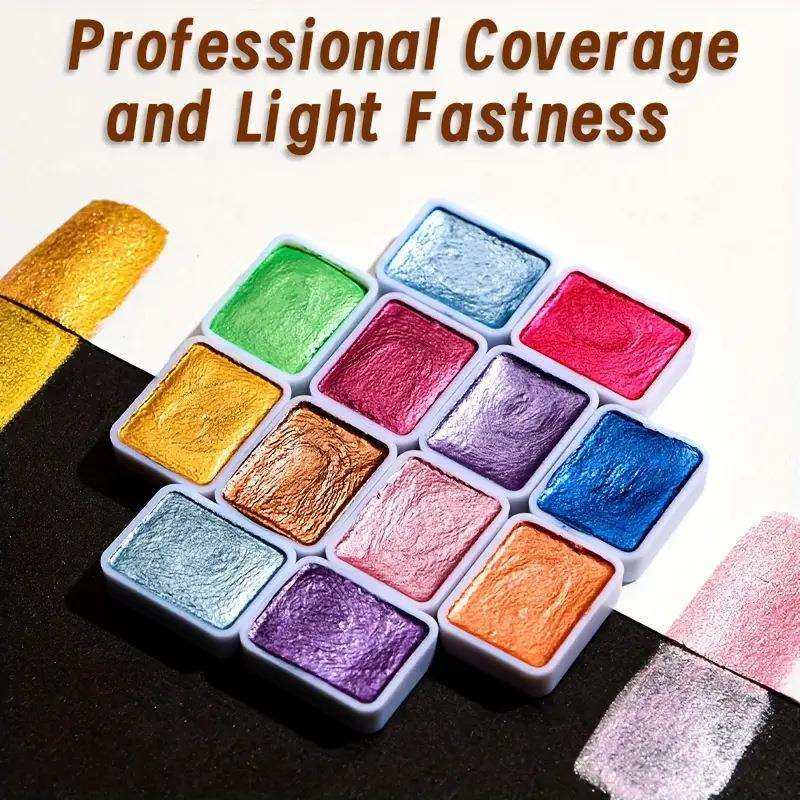 珠光固体水彩颜料美术生专用国画水彩绘画60色+6支脸刷画笔套装,淘宝优惠券,粉丝福利购,淘宝优惠卷