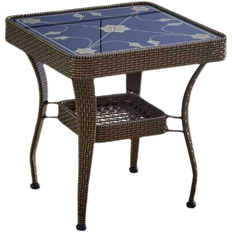 简约阳台小茶几户外钢化玻璃圆形桌子床头储物桌藤编家用客厅茶桌,淘宝优惠券,粉丝福利购,淘宝优惠卷