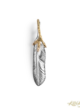 「KENKIKUCHI」菊地健&DawnRise 鹰爪金爪素银羽毛吊坠小号