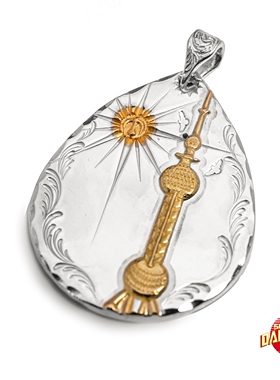 「KENKIKUCHI」菊地健&DawnRise 飞鸟点金蓝宝石蛇银饼（一）吊坠