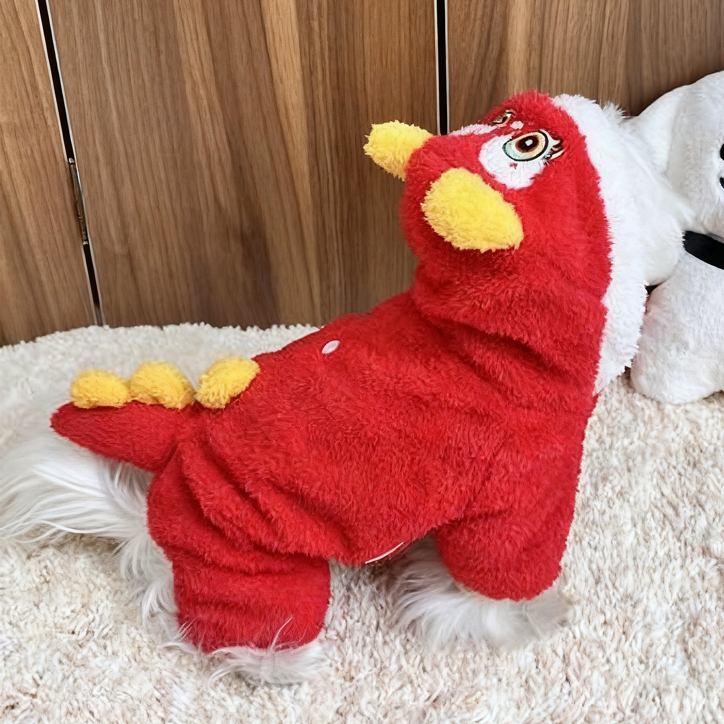 狗狗衣服秋冬款新年四脚衣保暖可爱卡通红色连帽泰迪比熊宠物服装,淘宝优惠券,粉丝福利购,淘宝优惠卷