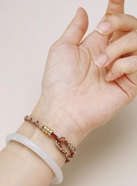 原创设计小众编织手绳2026年新款情侣手链可调节民族风新中式礼物