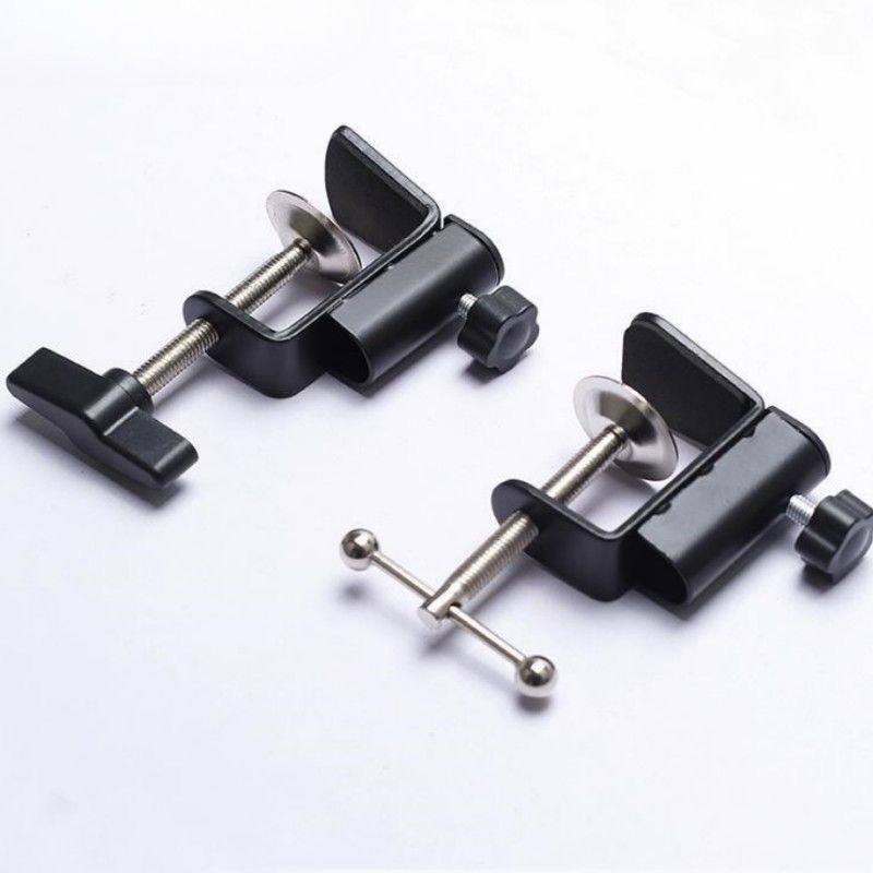 NB35悬臂支架底座夹子 夹桌面床头话筒手机通用铁座灯架配件 - 图1