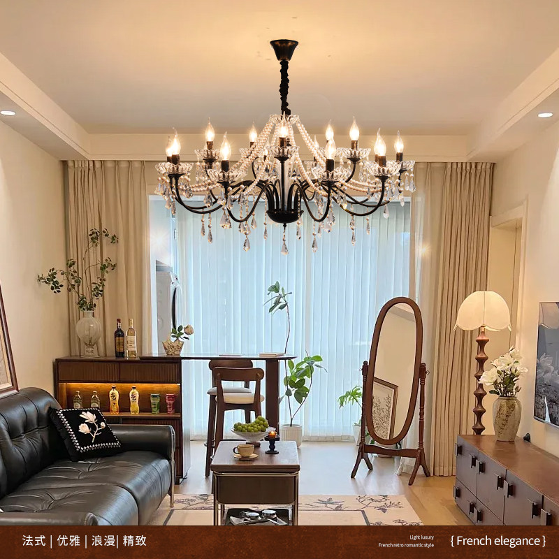 飞朵法式复古客厅吊灯美式轻奢水晶灯卧室餐厅灯别墅复式楼挑空灯,淘宝优惠券,粉丝福利购,淘宝优惠卷