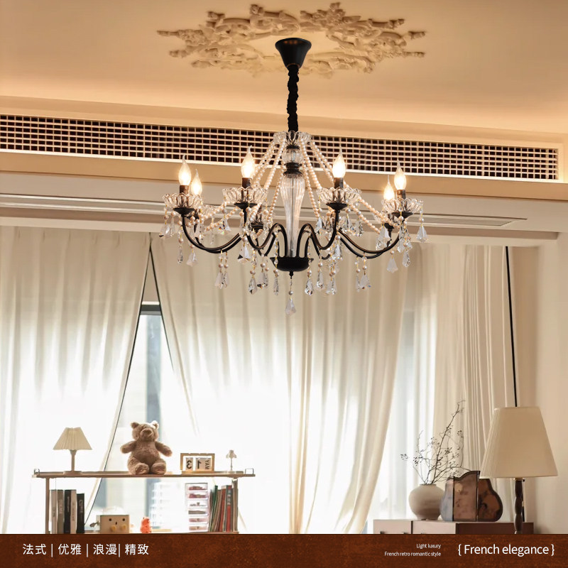 飞朵法式复古客厅吊灯美式轻奢水晶灯卧室餐厅灯别墅复式楼挑空灯,淘宝优惠券,粉丝福利购,淘宝优惠卷