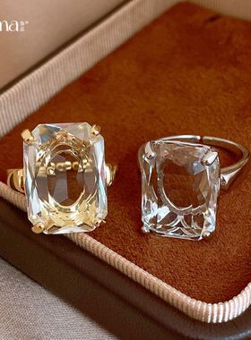 戒指真金时尚小众欧美锆石电镀