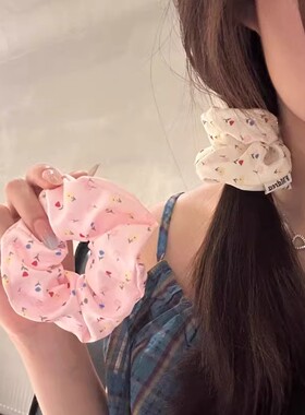 元气满满韩系ins风甜美少女心碎花大肠圈简约百搭扎马尾头绳头饰