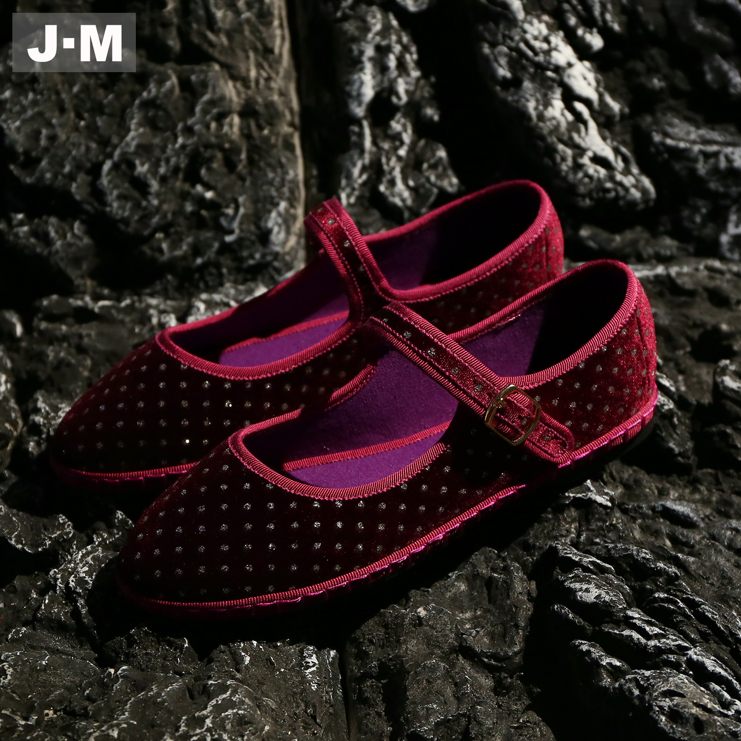 J·M（服装鞋帽）复古风紫色玛丽珍鞋女一字扣带平底百搭舒适单鞋,淘宝优惠券,粉丝福利购,淘宝优惠卷