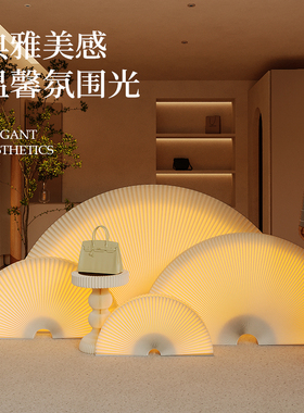 十八纸纸扇摆件落地款新中式装饰布置橱窗中古风摄影拍摄道具发光