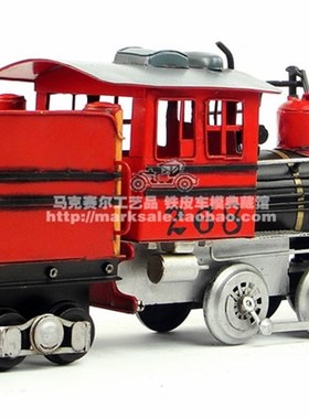 铁艺金属火车模型装饰道具1886年联合号蒸汽机车复古火车头礼物