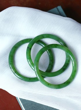 极速料子好超值 天然俄罗斯碧玉乌兰海手J镯 女款玉石手镯实物色