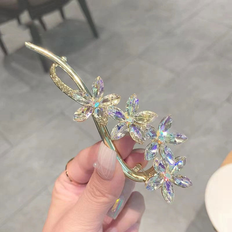 极速韩国时尚花朵水晶扭扭夹盘发器一H字夹发卡青蛙夹发扣小众网,淘宝优惠券,粉丝福利购,淘宝优惠卷