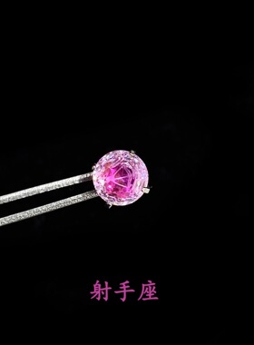 十二星座切割F136钛合金锆石耳钉